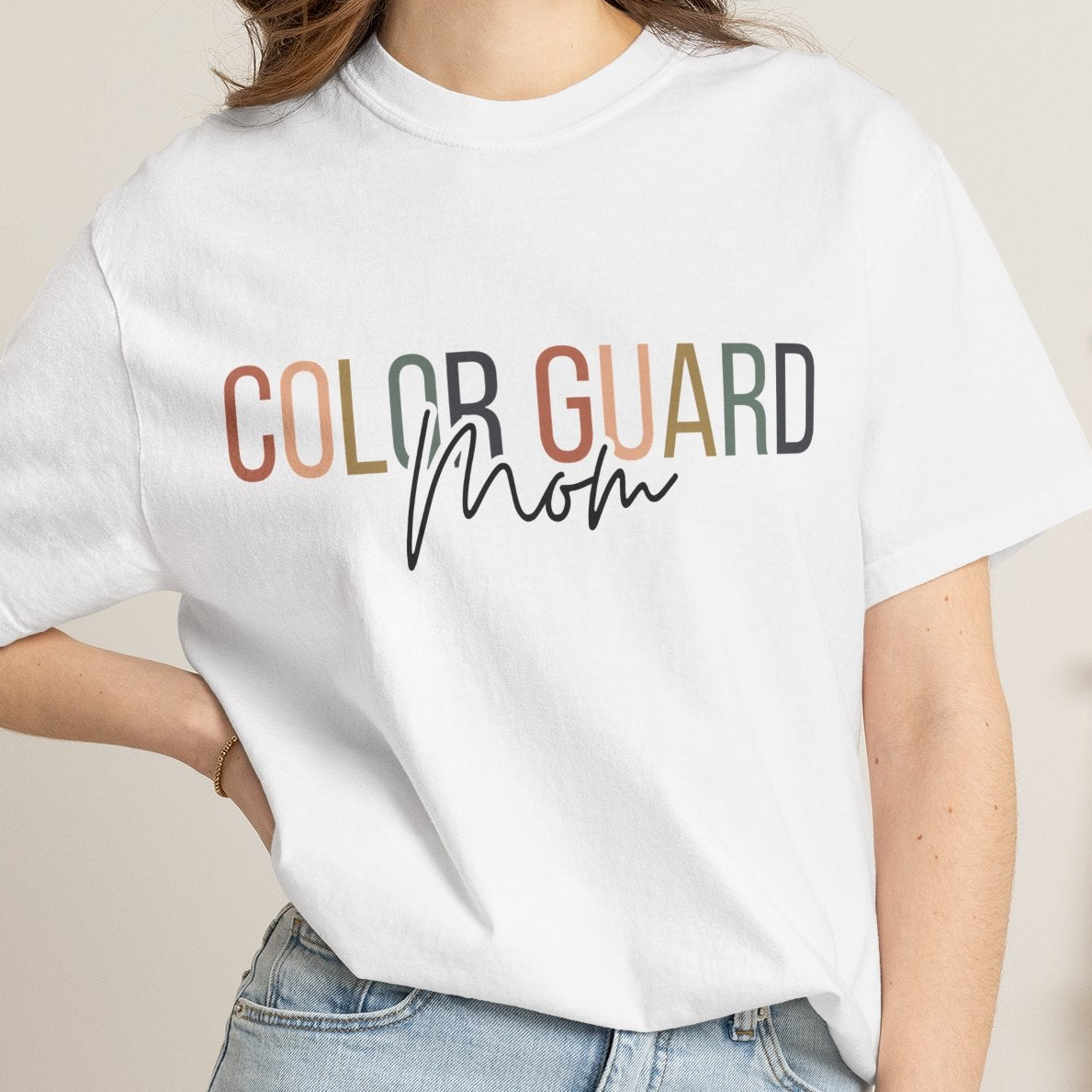Color Guard Mom T-shirt | Modern Color Guard Graphic Tee