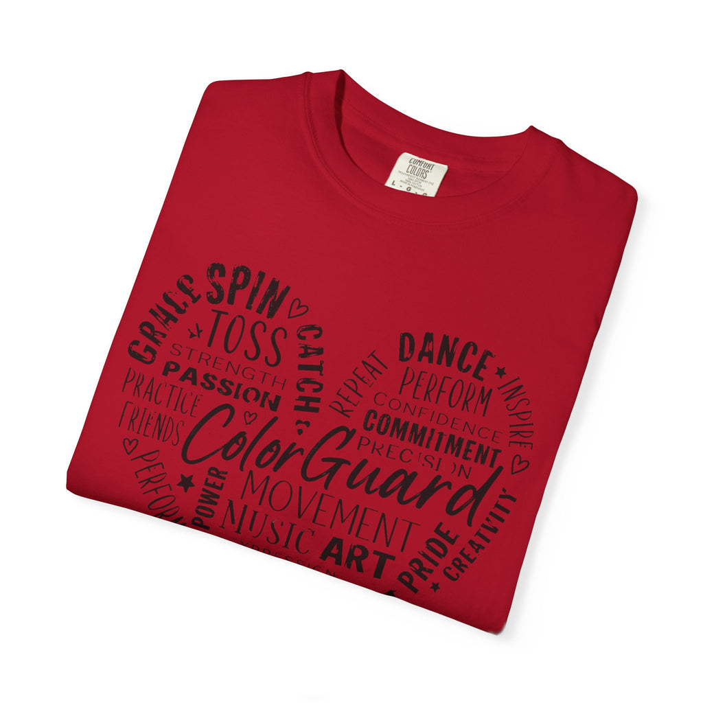 Color Guard Heart Word Art T-shirt | Modern Color Guard Graphic Tee