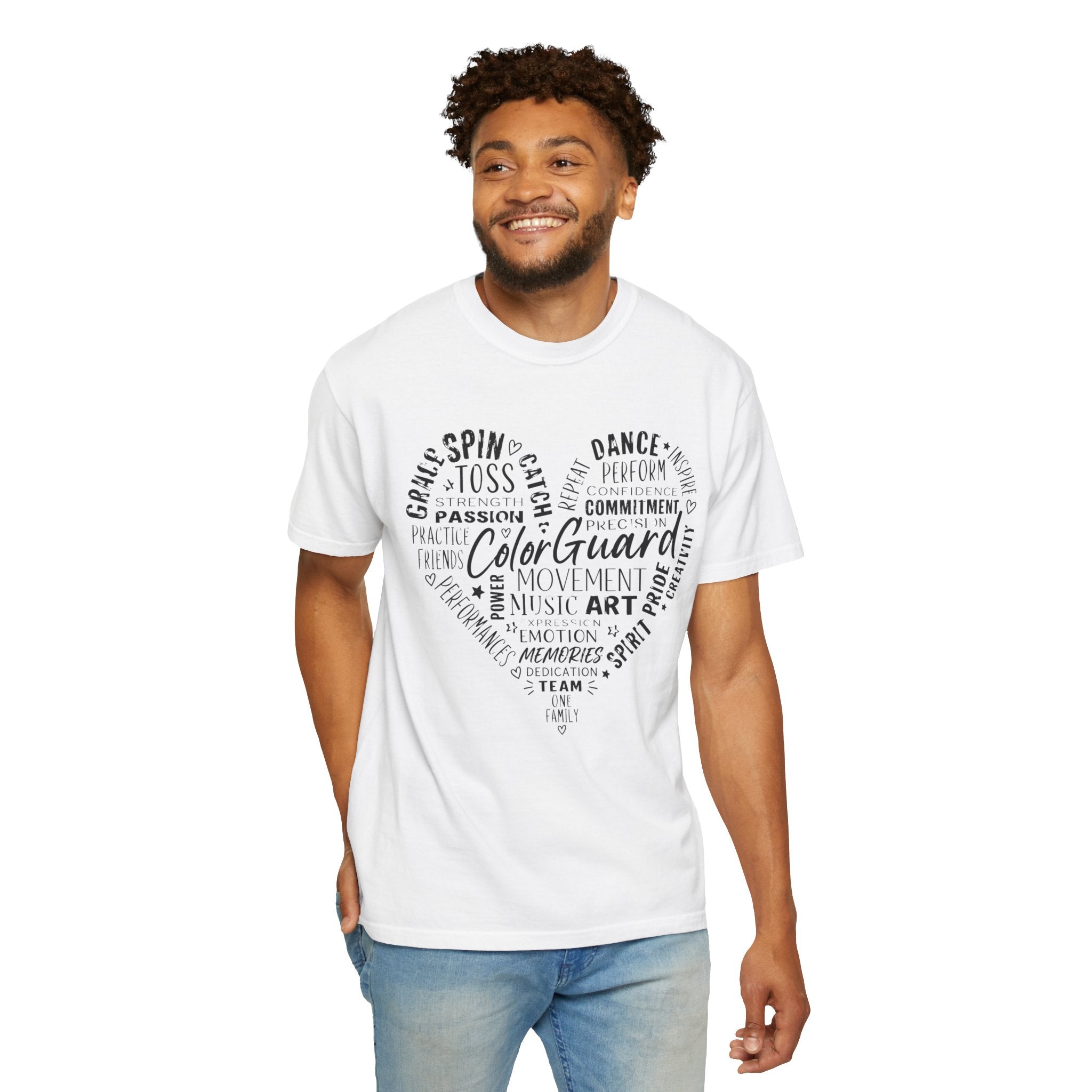 Color Guard Heart Word Art T-shirt | Modern Color Guard Graphic Tee