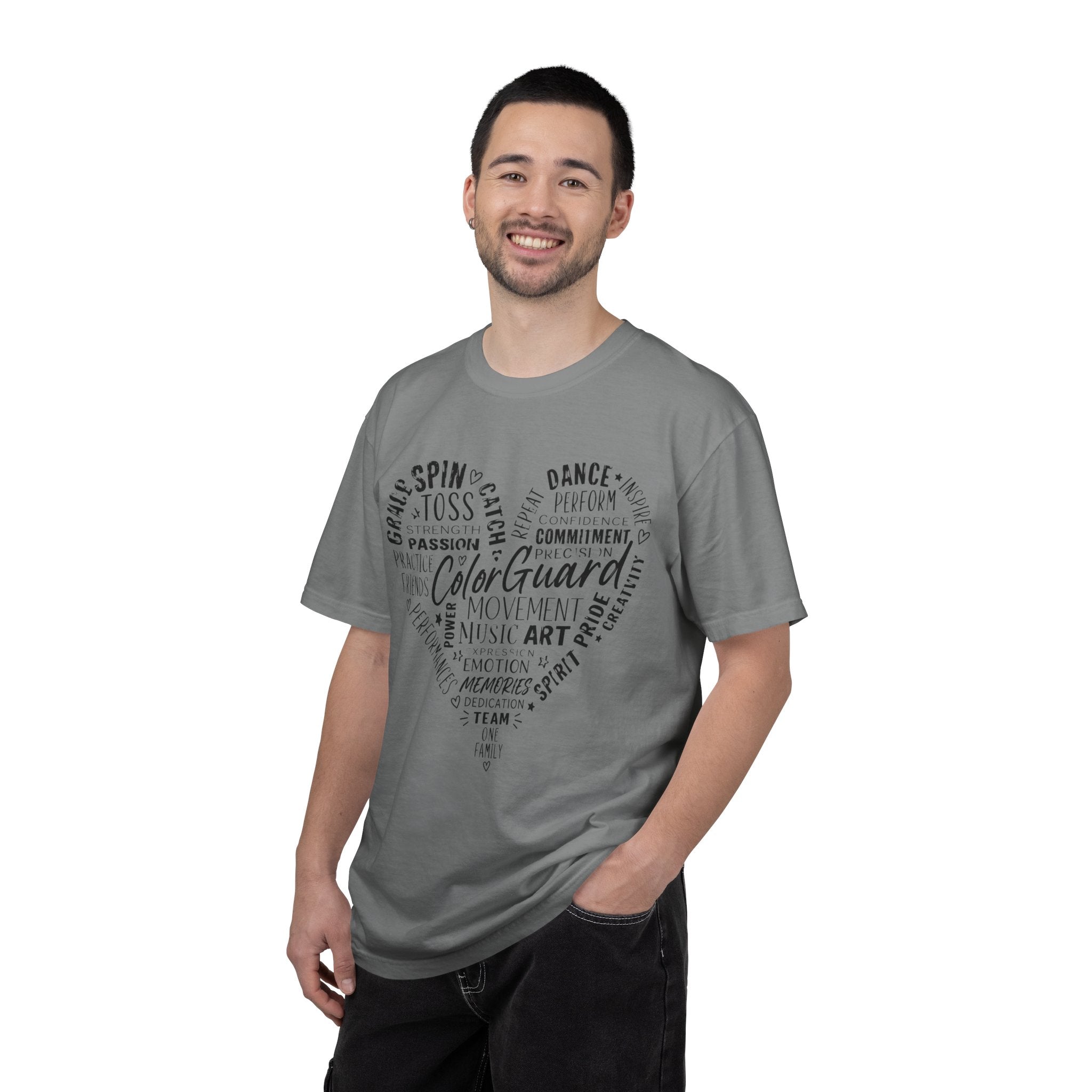 Color Guard Heart Word Art T-shirt | Modern Color Guard Graphic Tee