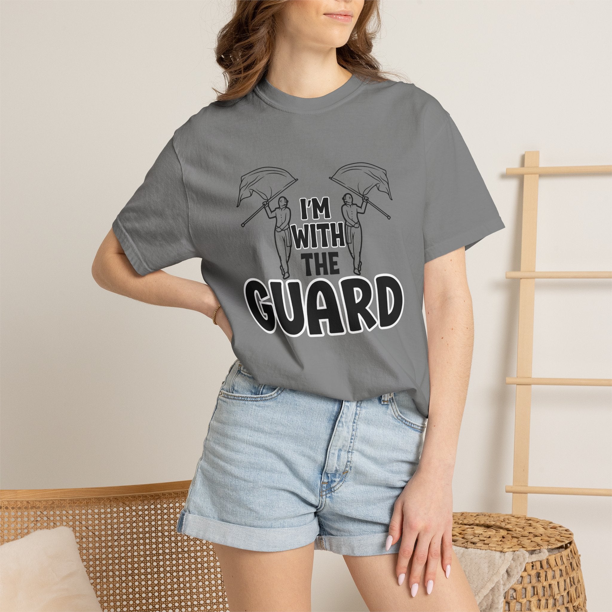 "I'm with the Guard" Color Guard T-shirt | Modern Color Guard Graphic Tee