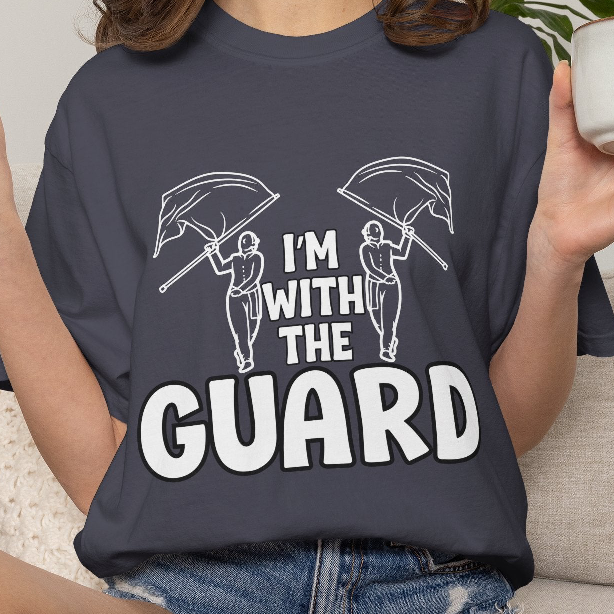 "I'm with the Guard" Color Guard T-shirt | Modern Color Guard Graphic Tee