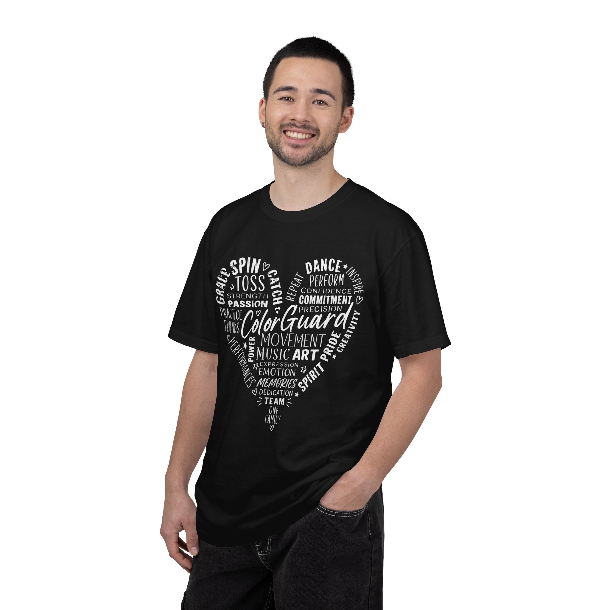 Color Guard Heart Word Art T-shirt | Modern Color Guard Graphic Tee