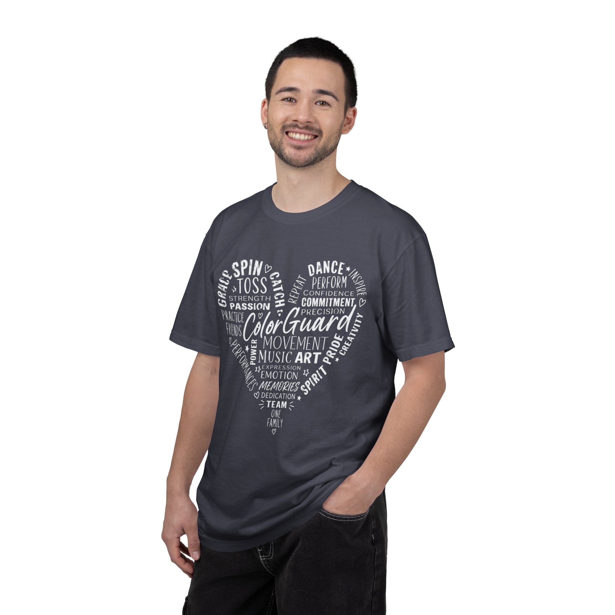 Color Guard Heart Word Art T-shirt | Modern Color Guard Graphic Tee