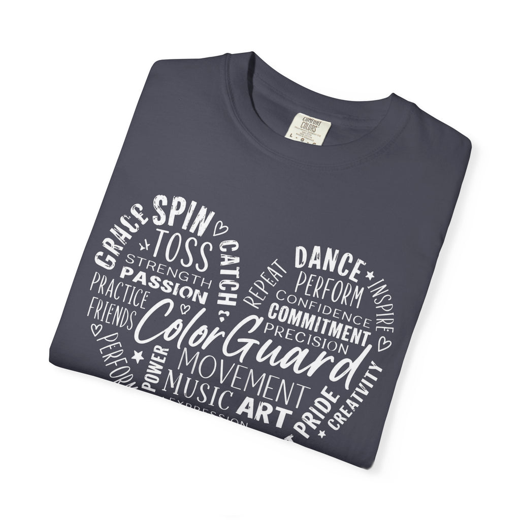 Color Guard Heart Word Art T-shirt | Modern Color Guard Graphic Tee