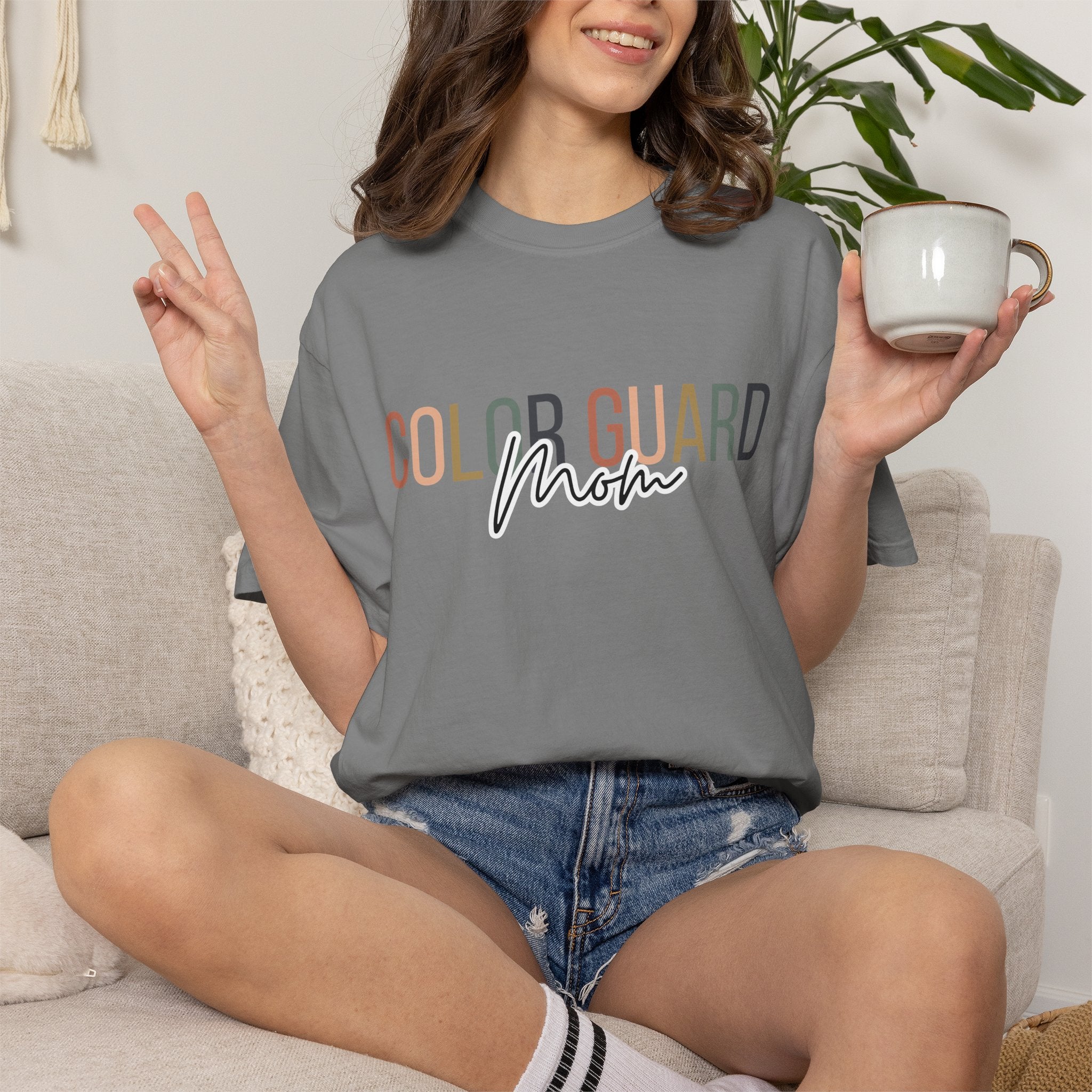 Color Guard Mom T-shirt | Modern Color Guard Graphic Tee