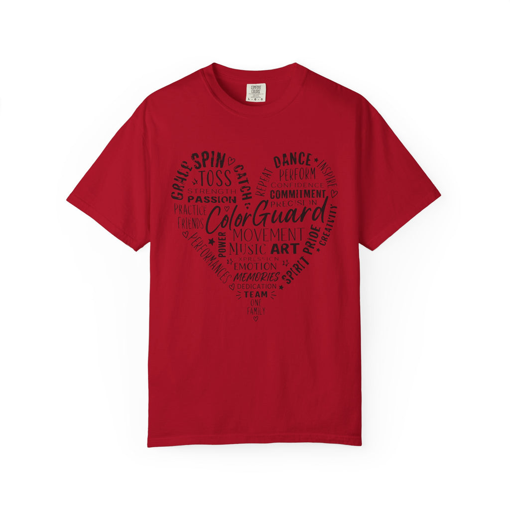 Color Guard Heart Word Art T-shirt | Modern Color Guard Graphic Tee