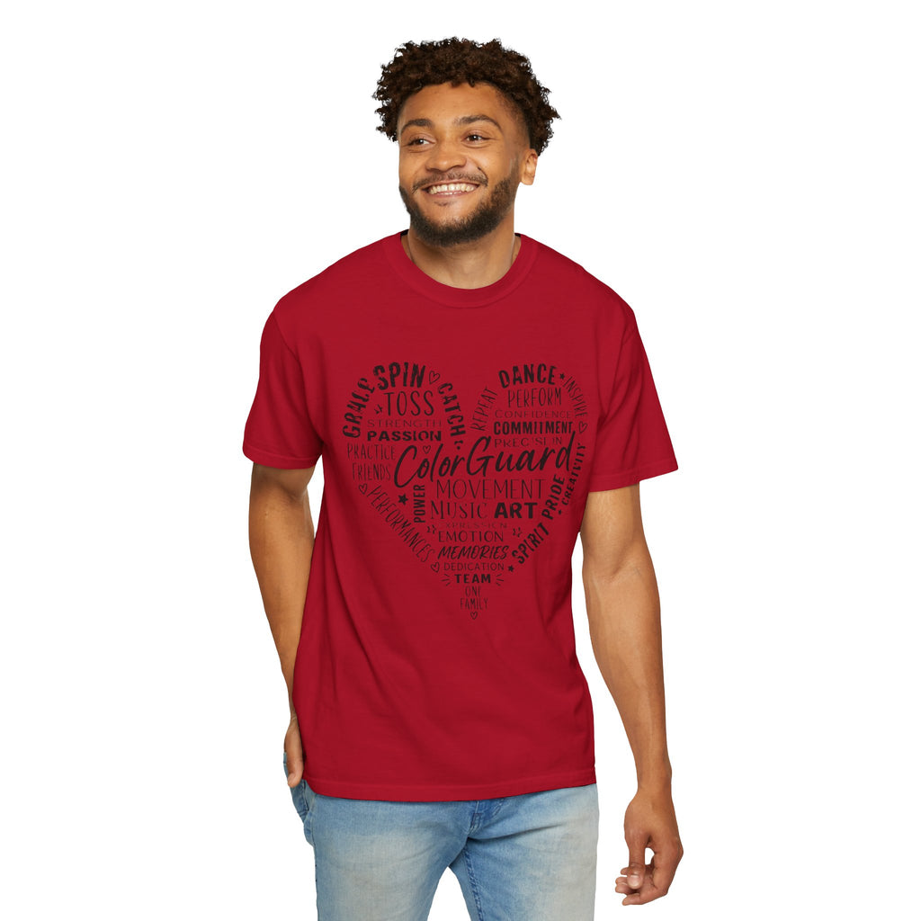 Color Guard Heart Word Art T-shirt | Modern Color Guard Graphic Tee