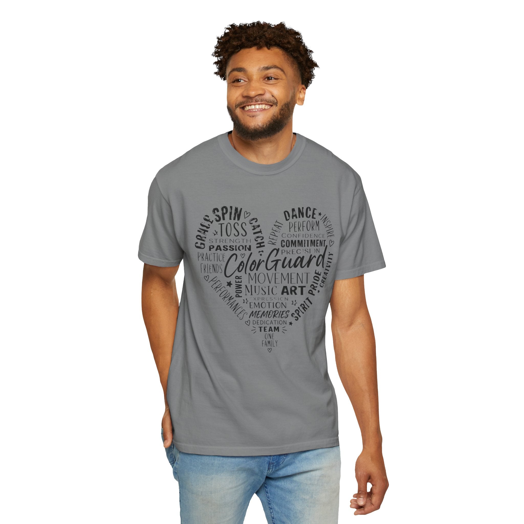 Color Guard Heart Word Art T-shirt | Modern Color Guard Graphic Tee